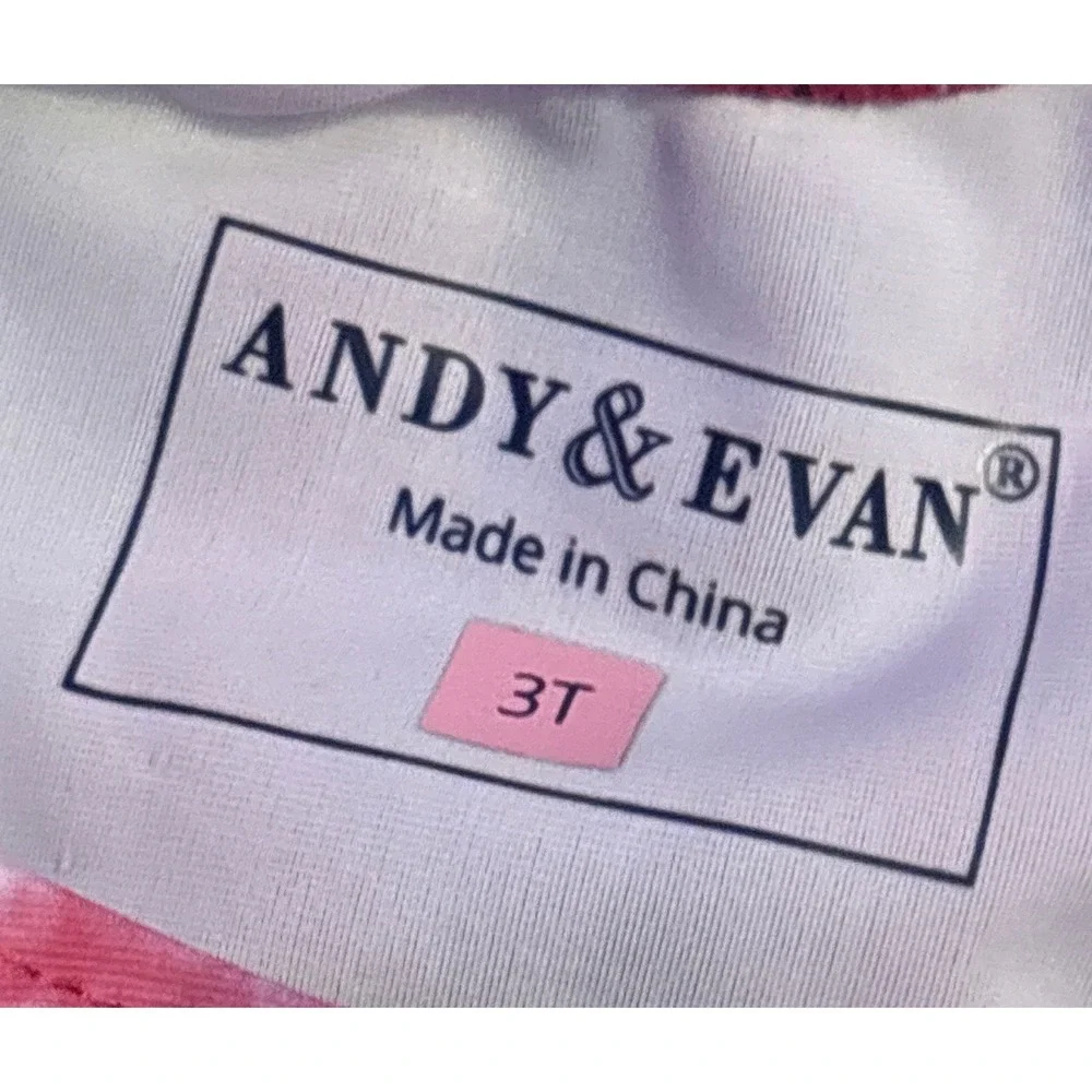 Andy & Evan Girls Pink Purple Tie Dye Fringe One Piece Swimsuit UPF 50+ 3T